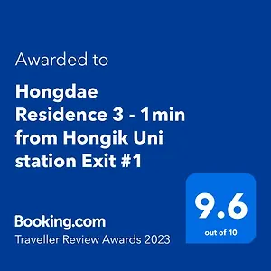 Hongdae 3 - 1min From Hongik Uni Station Exit #1 Apartment